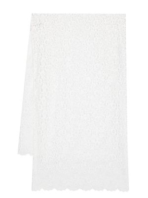 Il Gufo scallop-edge floral-lace scarf - White