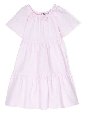 Il Gufo short-sleeve crepe-texture cotton dress - Pink