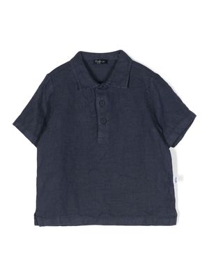 Il Gufo short-sleeve linen polo shirt - Blue