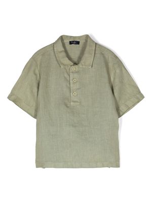 Il Gufo short-sleeve linen polo shirt - Green