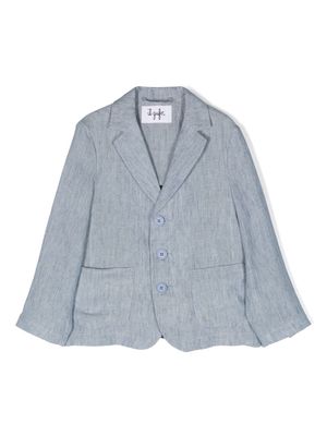 Il Gufo single-breasted linen blazer - Blue