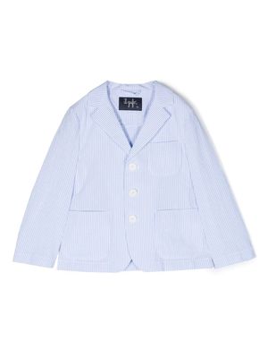 Il Gufo single-breasted striped cotton blazer - Blue