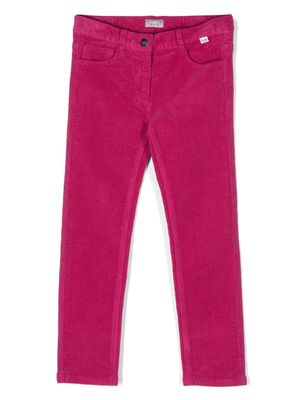 Il Gufo slim-cut corduroy trousers - Pink