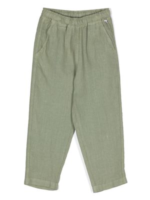 Il Gufo slim-cut linen trousers - Green