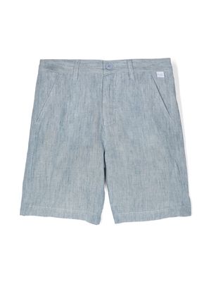 Il Gufo straight-leg linen shorts - Blue
