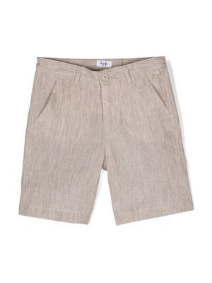 Il Gufo straight-leg linen shorts - Brown