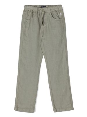 Il Gufo straight-leg linen trousers - Green
