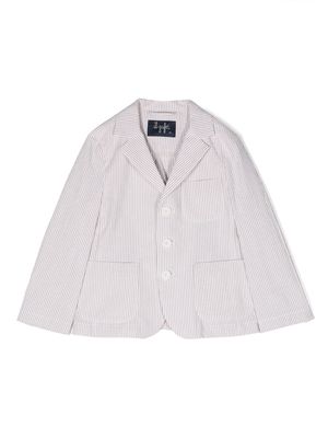 Il Gufo stripe-pattern cotton blazer - Neutrals