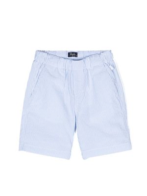 Il Gufo stripe-pattern cotton shorts - Blue