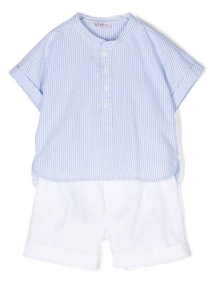 Il Gufo stripe-pattern shorts set - Blue