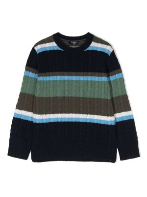 Il Gufo stripe-pattern virgin wool jumper - Blue