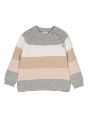 Il Gufo stripe-pattern virgin wool jumper - Grey