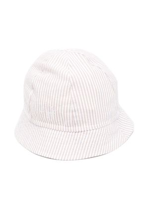 Il Gufo stripe-print cotton sun hat - White