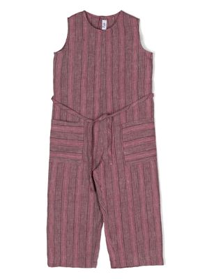 Il Gufo striped linen jumpsuit - Pink