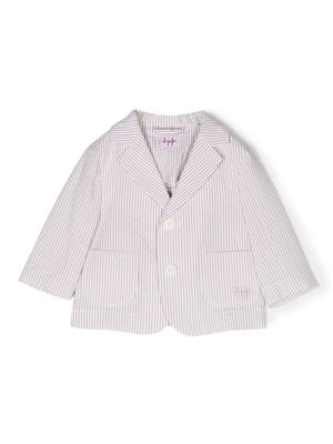 Il Gufo striped single-breasted button blazer - Neutrals