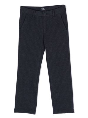 Il Gufo striped straight-leg trousers - Blue