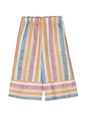 Il Gufo striped wide-leg trousers - Brown