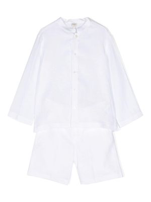Il Gufo tailored button-up shorts set - White