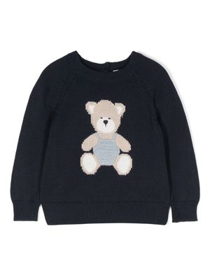 Il Gufo teddy bear cotton jumper - Blue