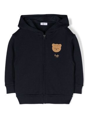 Il Gufo teddy bear-embroidered hoodie - Blue