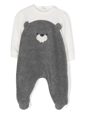 Il Gufo Teddy Bear fleece babygrow - Grey