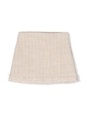 Il Gufo tweed mini skirt - Neutrals