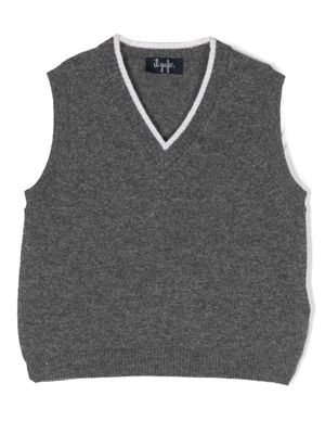 Il Gufo V-neck knitted wool vest - Grey