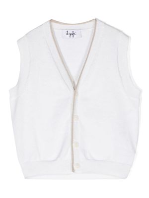 Il Gufo V-neck ribbed-knit vest - White