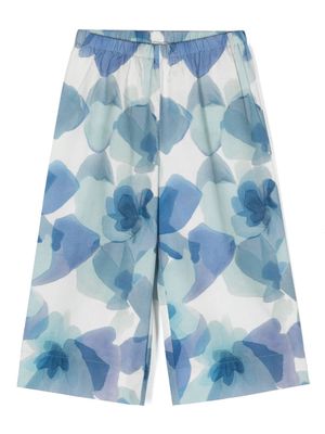 Il Gufo wide-leg abstract-print trousers - Blue