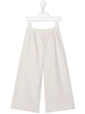 Il Gufo wide-leg elasticated-waistband trousers - White