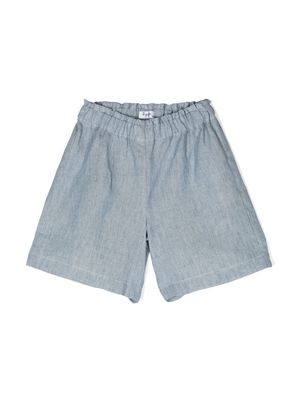 Il Gufo wide-leg linen shorts - Blue