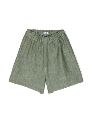 Il Gufo wide-leg linen shorts - Green