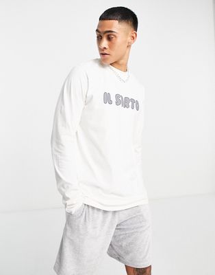 Il Sarto bubble font long sleeve t-shirt in white