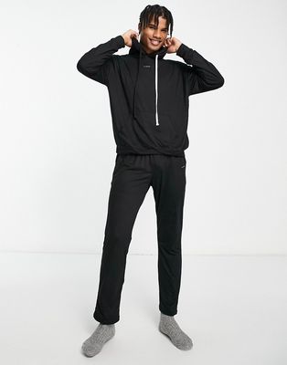 Il Sarto lounge lightweight sweater with zip and sweatpants set in black
