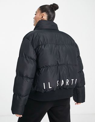 Il Sarto puffer jacket with back logo in black