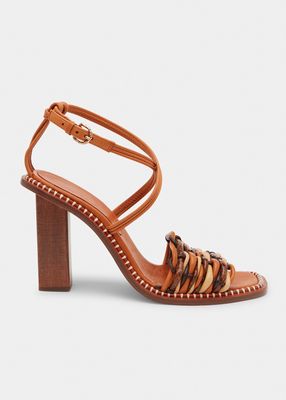 Ilana Ankle-Strap Woven Leather Sandals