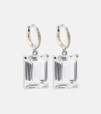 Ileana Makri 18kt white gold earrings with diamonds and topaz