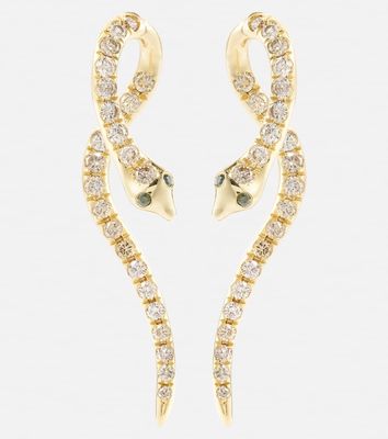 Ileana Makri Boa 18kt gold earrings with diamonds