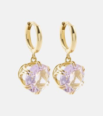 Ileana Makri Crown 18kt gold earrings with amethysts