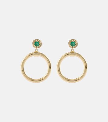 Ileana Makri Endless 18kt gold hoop earrings with diamonds and emeralds