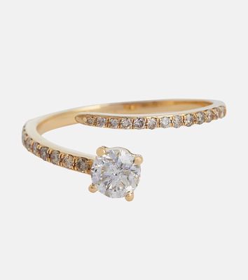 Ileana Makri Grass Seed 18kt yellow gold ring with diamonds