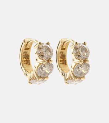 Ileana Makri Huggie 18kt gold hoop earrings with diamonds