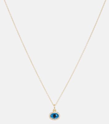 Ileana Makri Mini Oval Eye 18kt gold necklace with diamonds