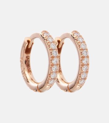 Ileana Makri New Mini Hoops 18kt rose gold earrings with diamonds