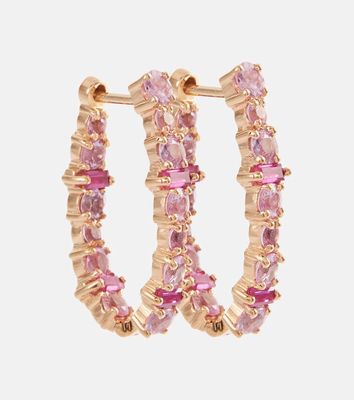 Ileana Makri Rivulet 18kt gold hoop earrings with sapphires and rubies