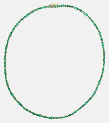 Ileana Makri Rivulet 18kt gold necklace with emeralds