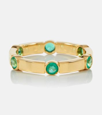 Ileana Makri Stepping Stone 18kt yellow gold ring with emeralds