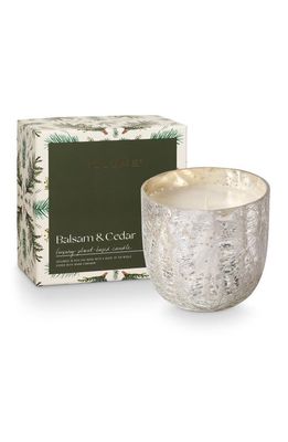 ILLUME Balsam & Cedar Mercury Glass Candle in Balsam Cedar Silver 21.5Oz