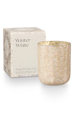 ILLUME® Winter White Mercury Glass Candle in Winter White/Gold 