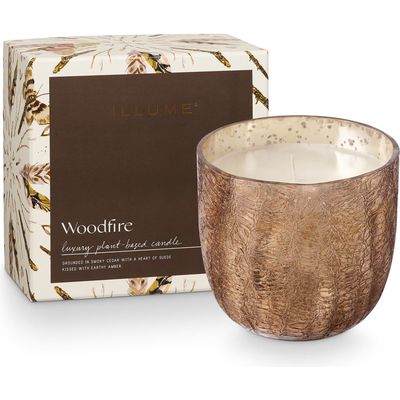 ILLUME® Woodfire Mercury Glass Candle in Woodfire Gold 9.1Oz 